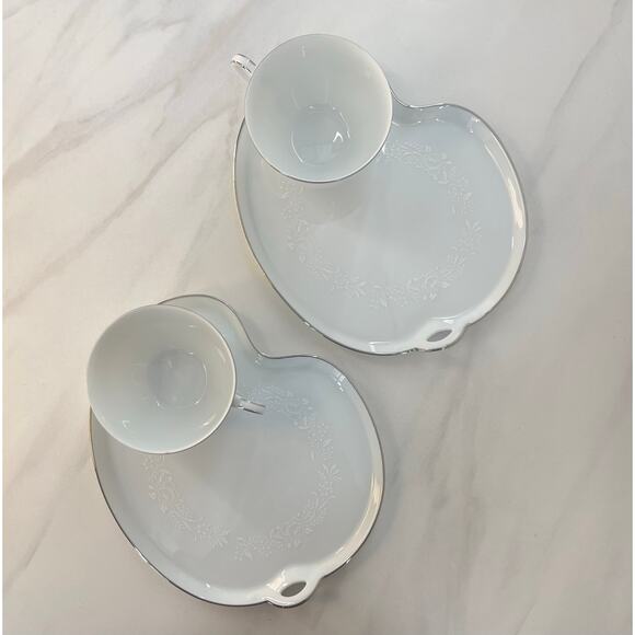 Noritake White Tea Set with Silver Accents - Picture 13 of 15